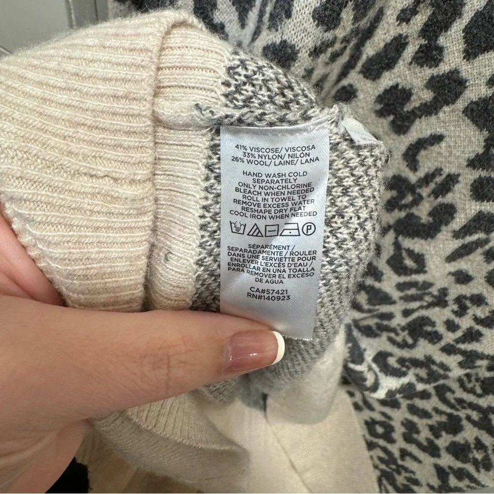 Loft Leopard Turtleneck Sweater Dress - Picture 6 of 7